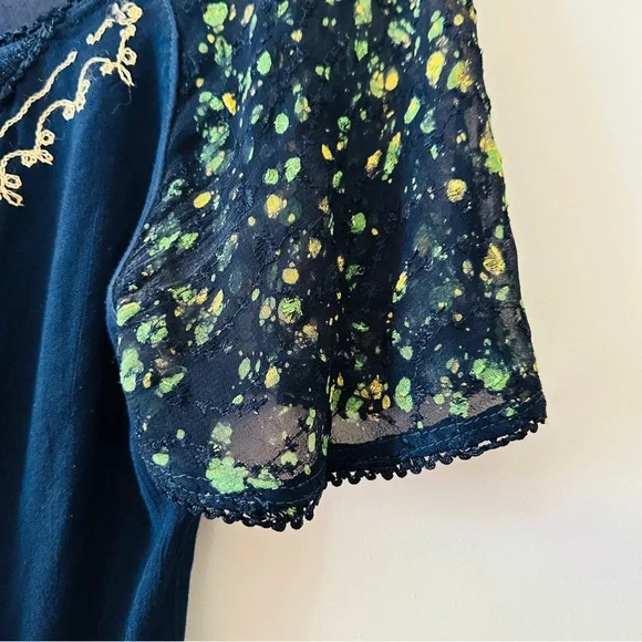 Advance Apparels, Boho Blouse, Free Size, Blue, Green & yellow - Picture 7 of 12